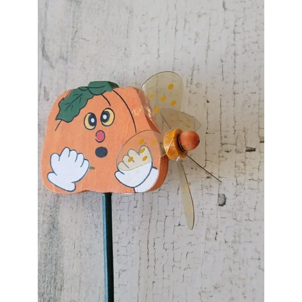 Halloween pumpkin propeller windmill lawn stake decor‎